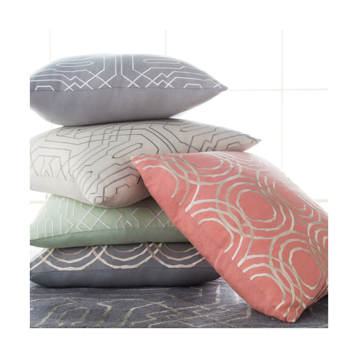 Ridgewood 20 X 20 inch Pale Pink and Cream Pillow