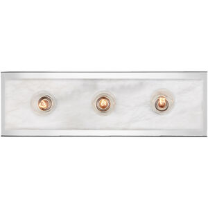 Berdine 3 Light 5 inch Natural/Polished Nickel Bath Bar Wall Light, Medium