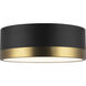 Alora Mood Brisbane 2 Light 12 inch Aged Gold and Matte Black Flush Mount Ceiling Light