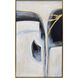 Nouveau Blue and Metallic and White Canvas