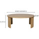 Penny 39 X 39 inch Natural Coffee Table, Large