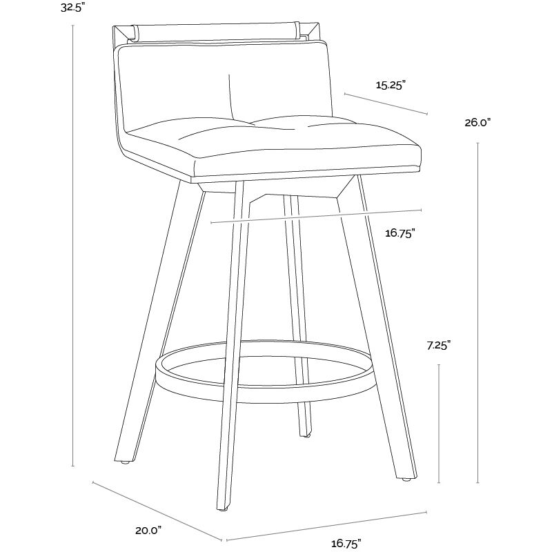 Arizona 32.5 inch Castillo Cream Swivel Counter Stool, Swivel