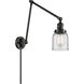 Small Bell 30 inch 3.50 watt Matte Black Swing Arm Wall Light, Franklin Restoration