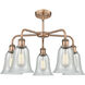 Hanover 5 Light 24.25 inch Antique Copper Chandelier Ceiling Light in Fishnet