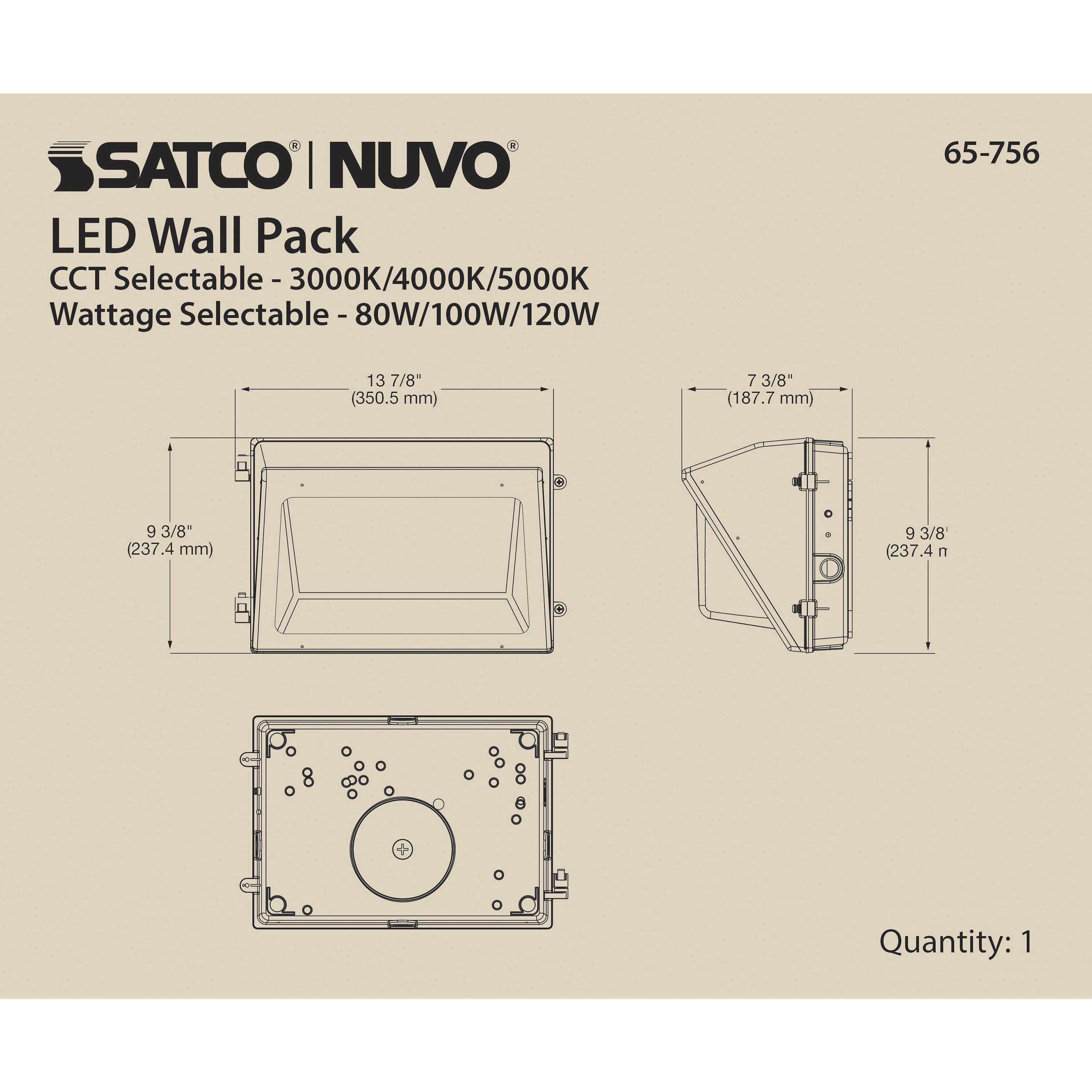 Brentwood LED 9 inch Bronze Outdoor/Indoor Wall Pack