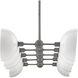 Soba 10 Light 55.5 inch Hiroshi Gray/White Chandelier Ceiling Light