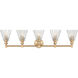 Auden 5 Light 39.75 inch Modern Gold Bath Vanity Wall Light