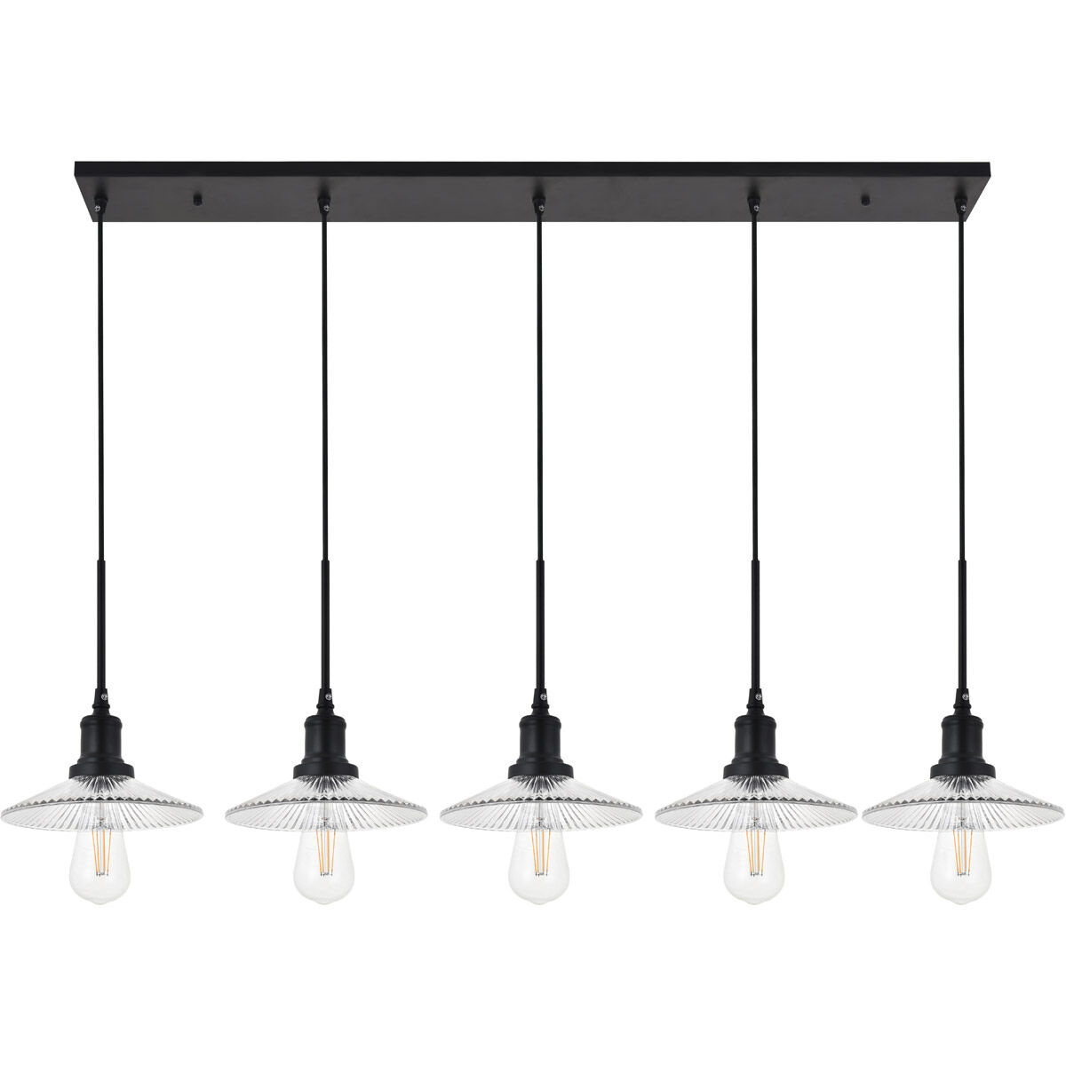 Waltz 5 Light 49 inch Black Pendant Ceiling Light