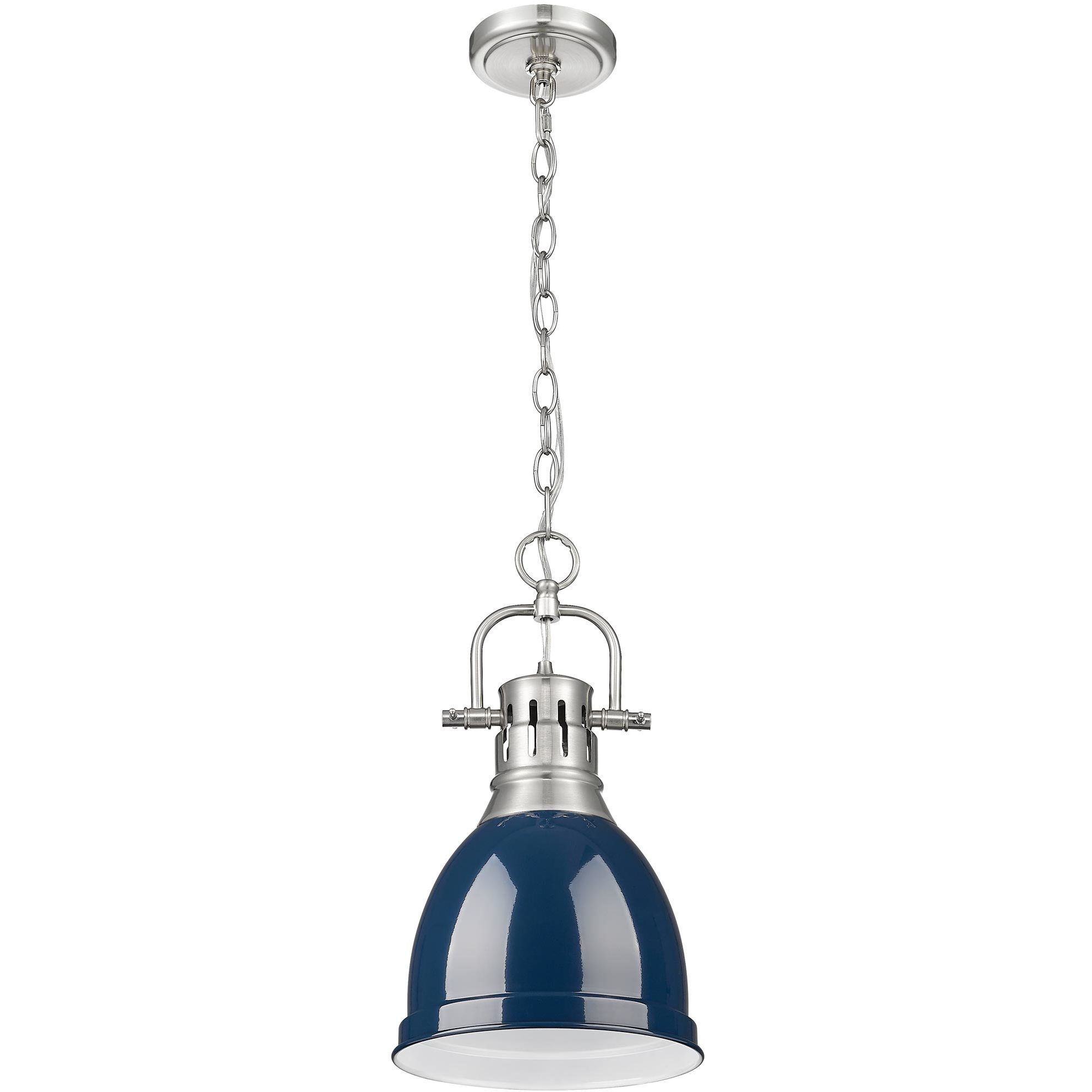 Yep Duncan 1 Light 8.88 inch Pewter Pendant Ceiling Light in Navy, Small
