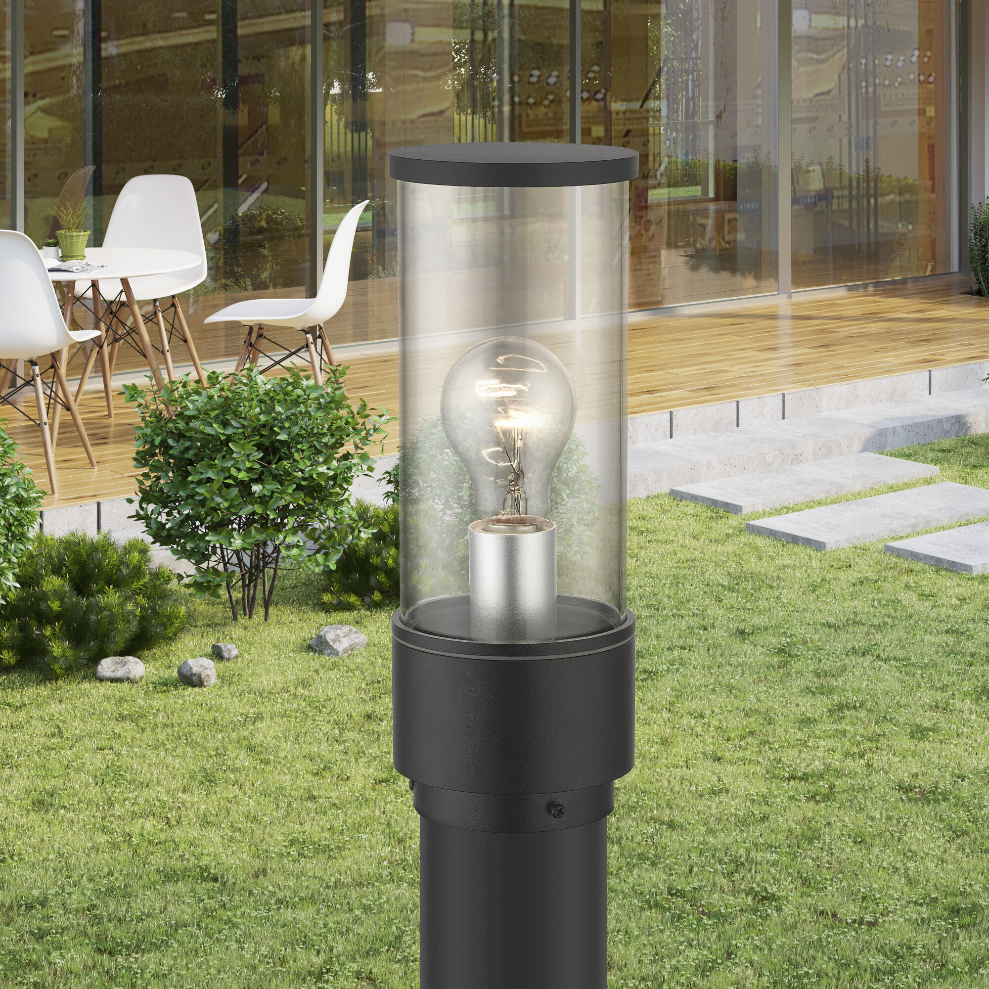 Atlantic 1 Light 11.5 inch Textured Black with Antique Silver Finish Accents Outdoor Medium Post Top Lantern