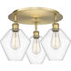 Cindyrella 3 Light 19.75 inch Brushed Brass Flush Mount Ceiling Light in Clear