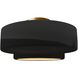 Radiance 1 Light 16.5 inch Gloss Black and Matte White and Brushed Brass Semi Flush Ceiling Light