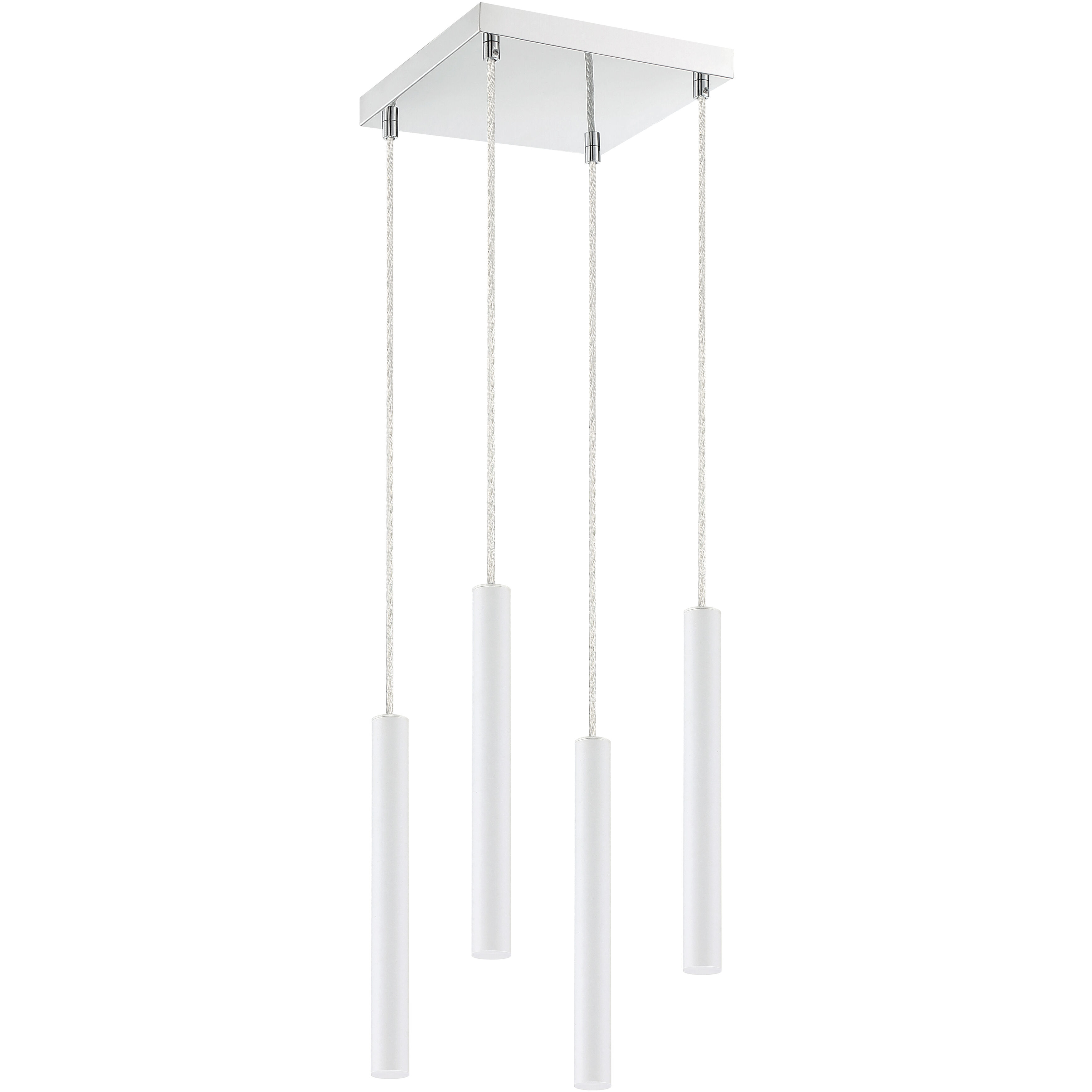 Forest LED 9.5 inch Chrome Chandelier Ceiling Light in Matte White Steel