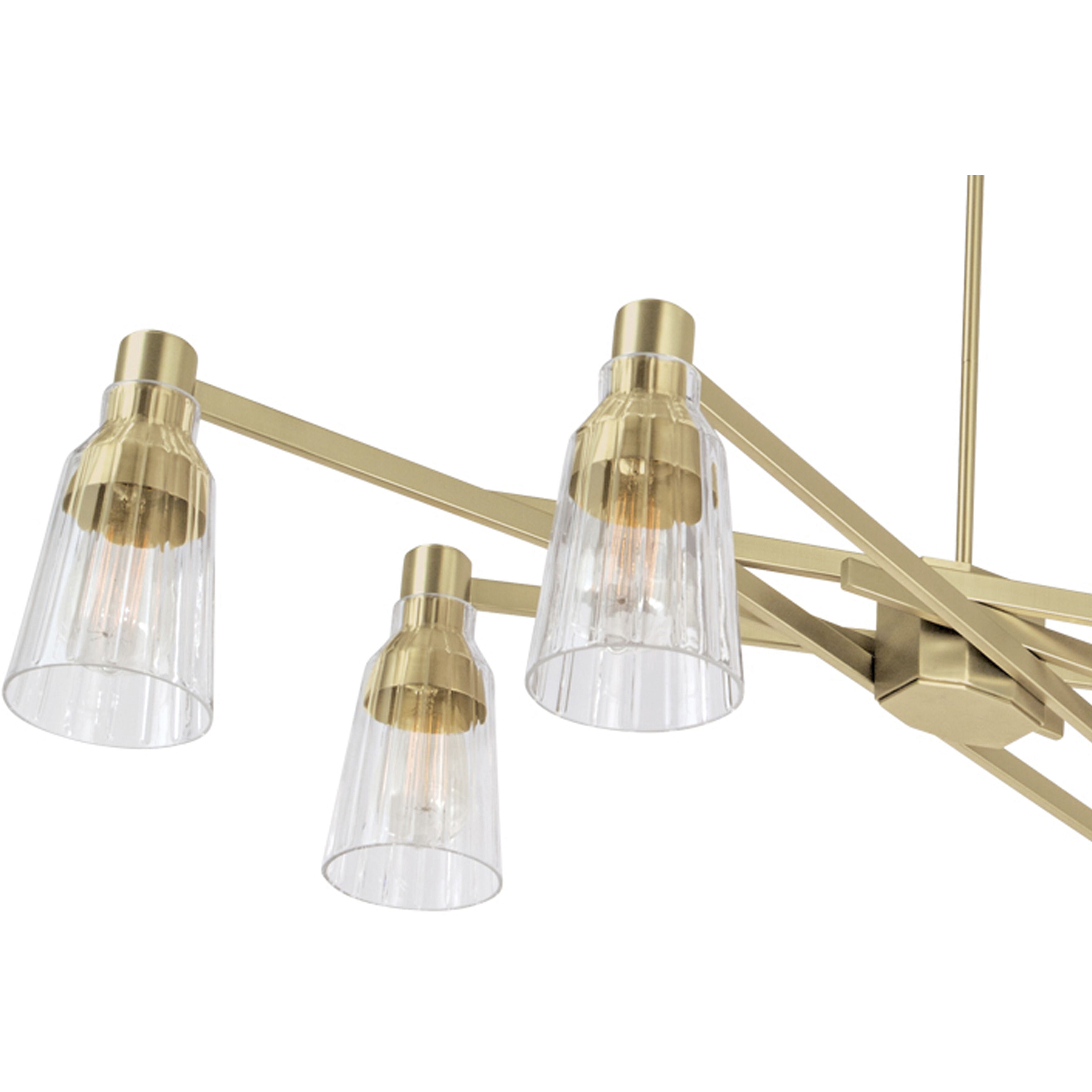 Carnival 6 Light 49.5 inch Satin Brass Chandelier Ceiling Light