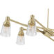 Carnival 6 Light 49.5 inch Satin Brass Chandelier Ceiling Light