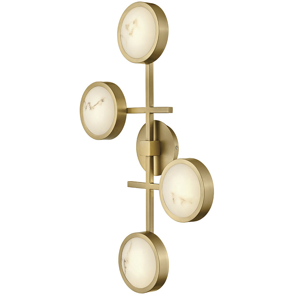 Cava LED 30 inch Lacquered Brass Foyer Light Ceiling Light, Sconce/Flush Mount