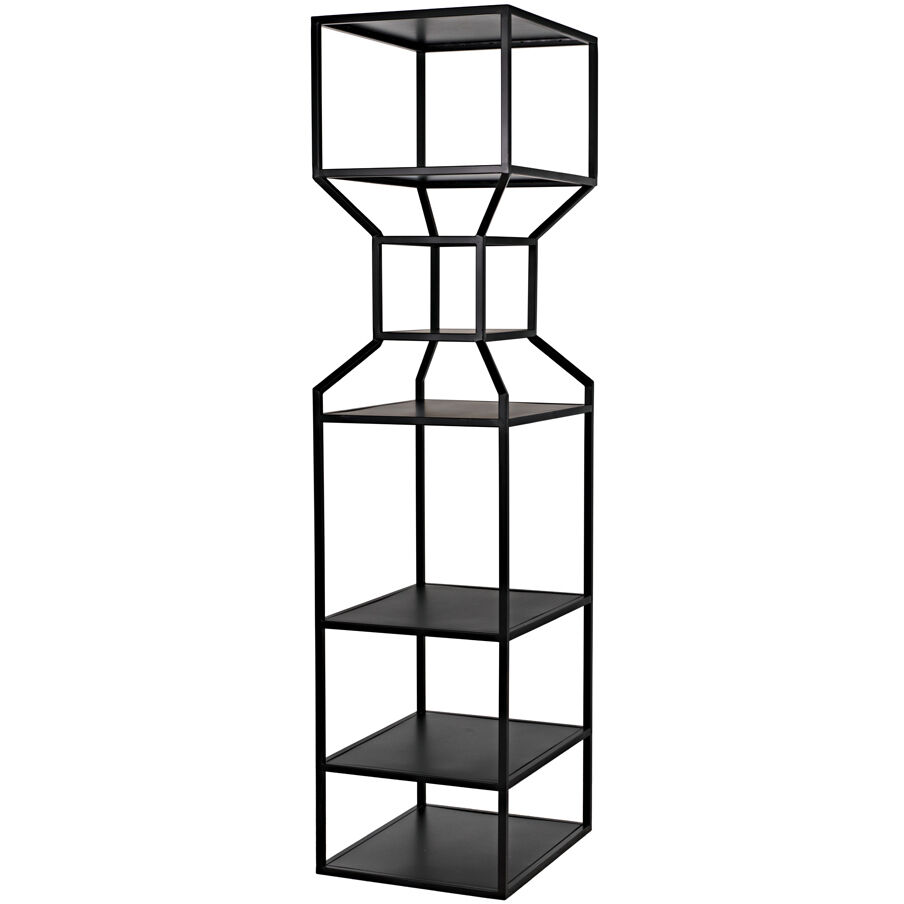 Downtown A Matte Black Bookcase