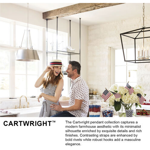 Cartwright LED 20 inch Polished Antique Nickel Indoor Chandelier Ceiling Light