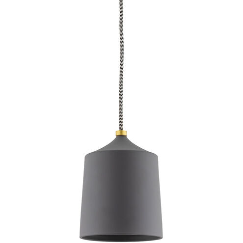 Megan 1 Light 6 inch Aged Brass / Matte Black Pendant Ceiling Light
