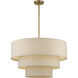 Bellingham 5 Light 28 inch Antique Gold Leaf Pendant Chandelier Ceiling Light, Medium