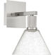 Port Nine Wall Sconce Wall Light in Brushed Steel, Seeded