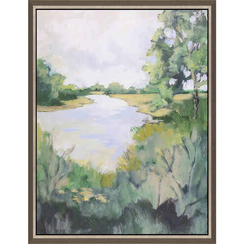 Earth and Sky Green and Gray and Neutral and White Canvas