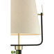 Cromwell 62 inch 9.00 watt Black with Antique Brass Floor Lamp Portable Light
