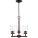 Oslo 3 Light 15 inch Bronze Chandelier Ceiling Light