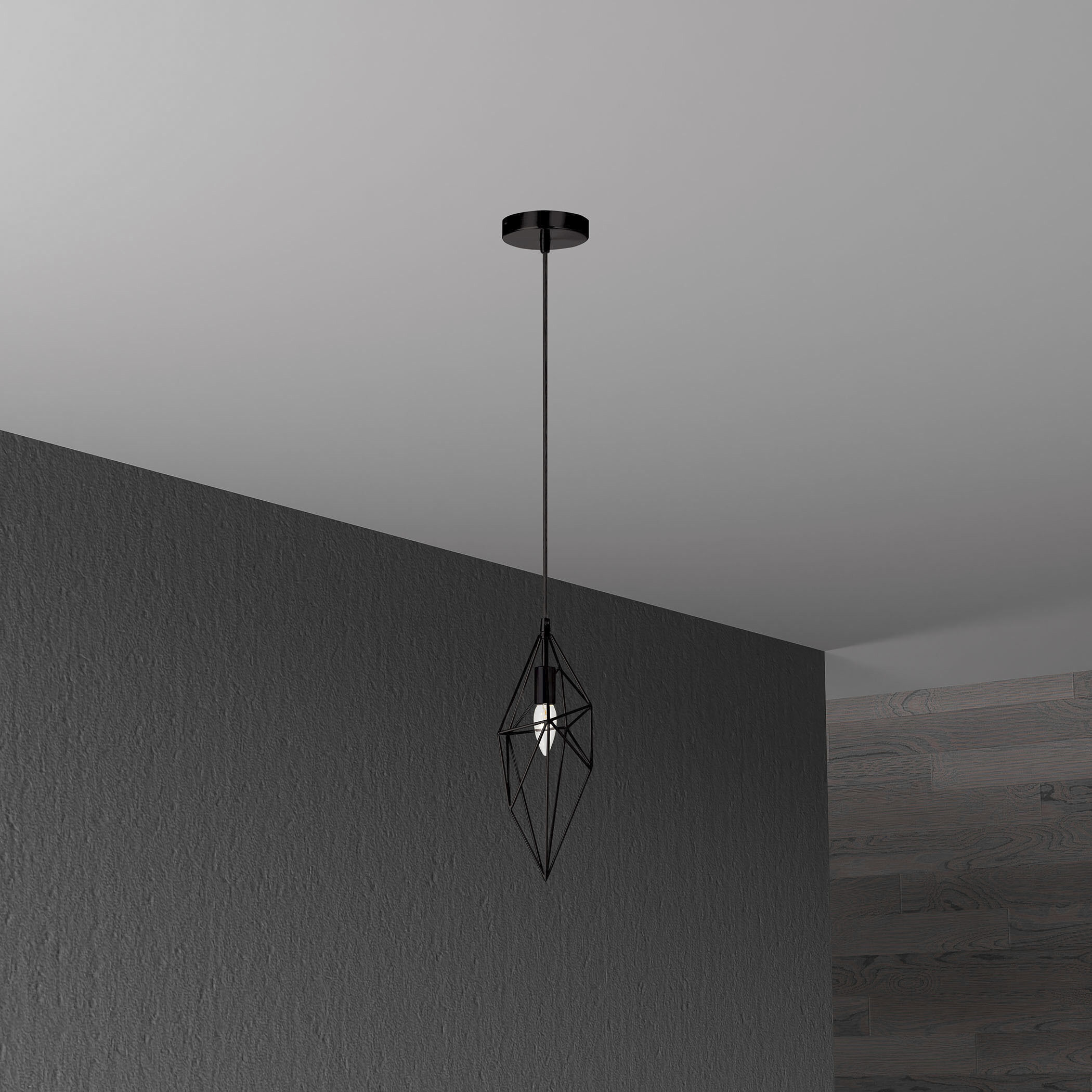 Contemporary 1 Light 5 inch Black Pendant Ceiling Light