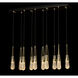 Link 10 Light 44.5 inch Modern Brass Pendant Ceiling Light in Clear Bubble, Rectangular