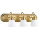Signature 3 Light 24 inch Aged Brass Vanity Light Wall Light