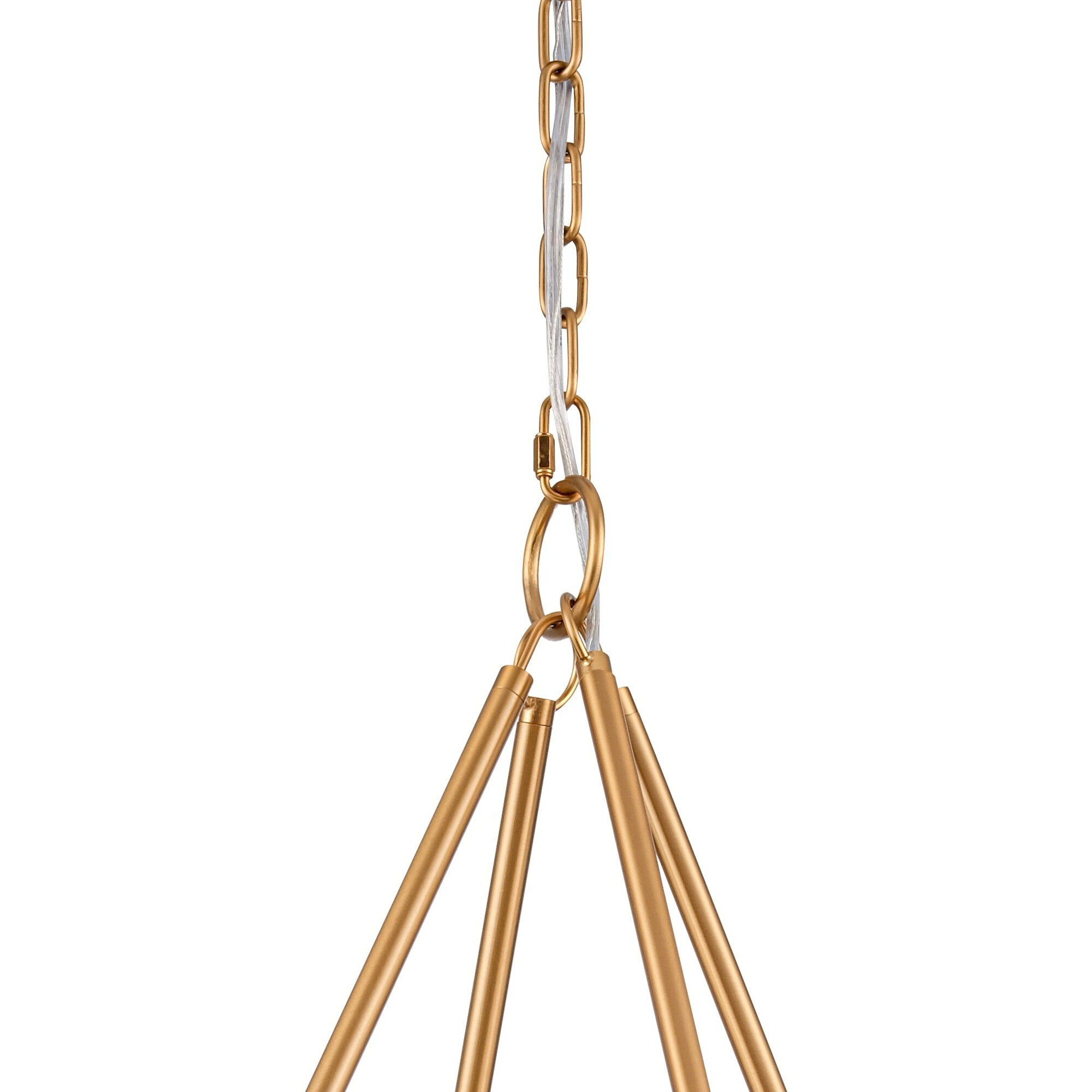 Copa 6 Light 29 inch Natural Brass Chandelier Ceiling Light