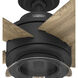 Margo 44 inch Matte Black with Golden Maple Blades Ceiling Fan