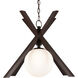 Sawbuck 1 Light 19.5 inch Dark Walnut Pendant Ceiling Light