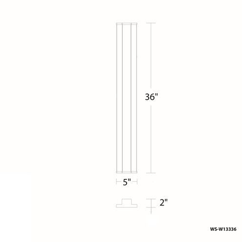 Revels LED 36 inch Black Outdoor Wall Light in 3500K, dweLED