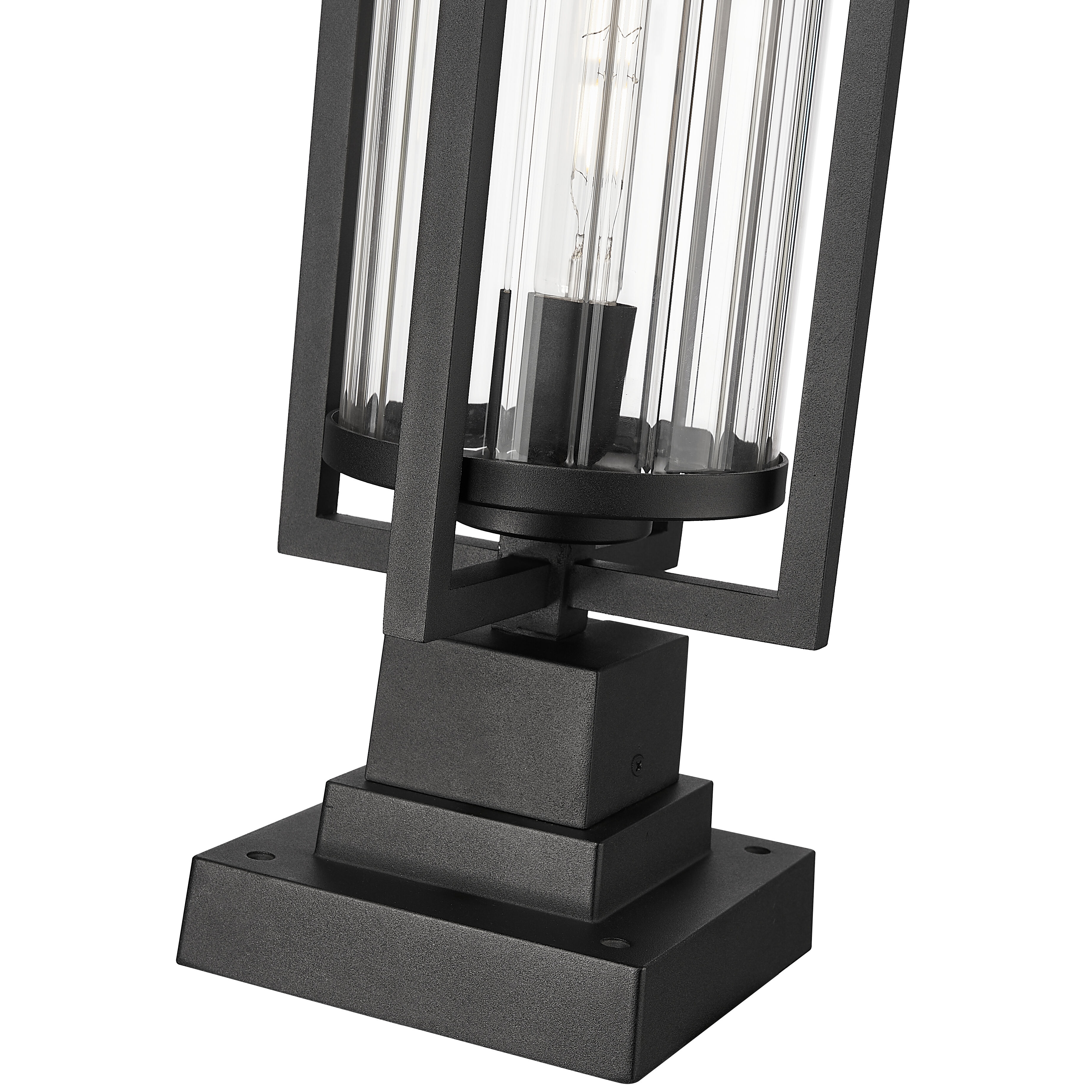 Aura 1 Light 15.25 inch Black Outdoor Pier Mounted Fixture in G9