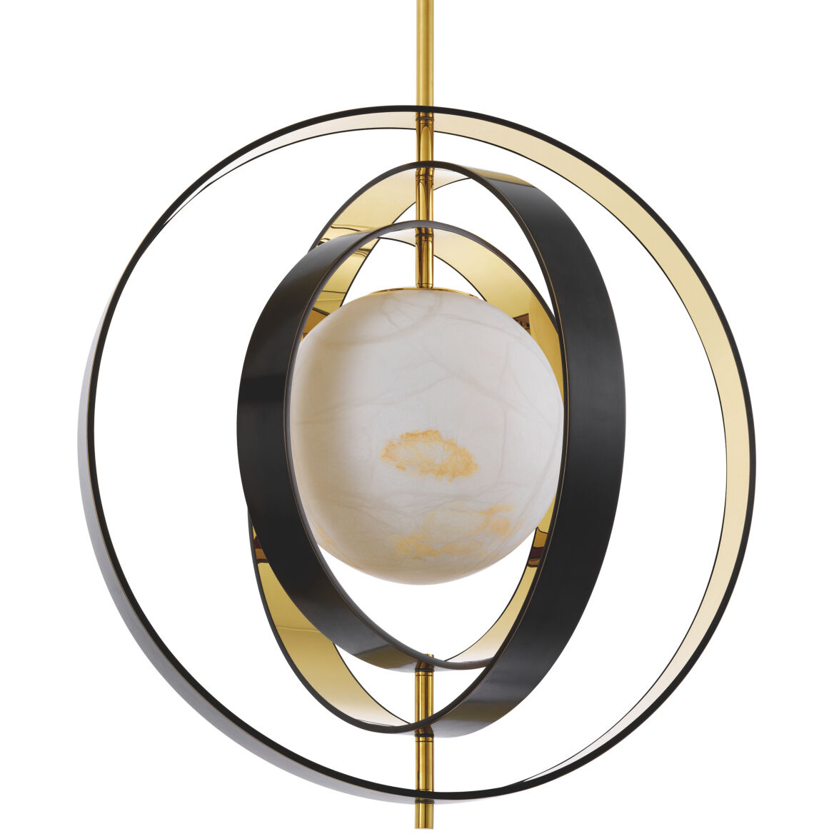 Pearl 1 Light 27.56 inch Bronze Highlight with Gold with Alabaster Chandelier Ceiling Light