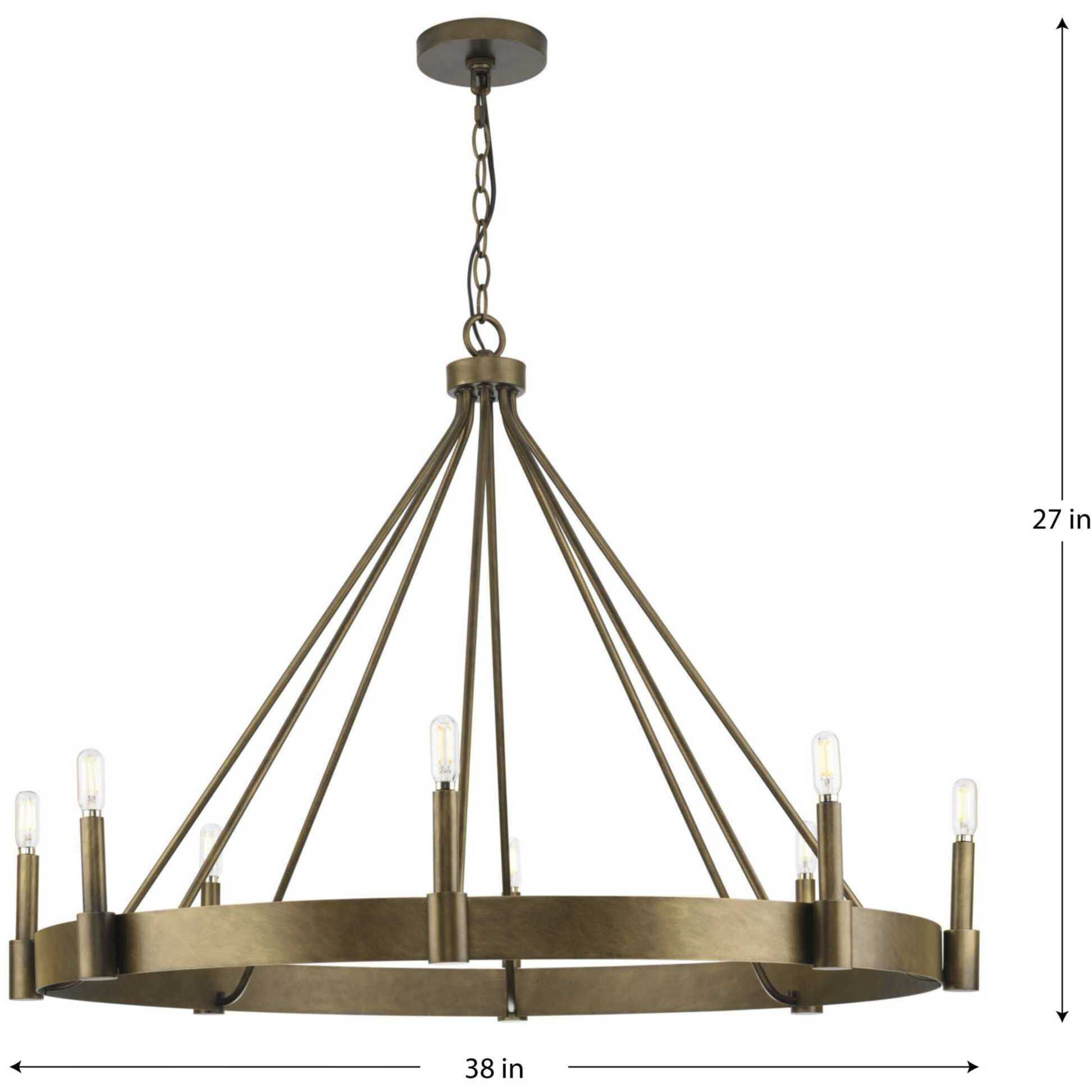 Breckenridge 8 Light 38 inch Aged Bronze Chandelier Ceiling Light, Design Series