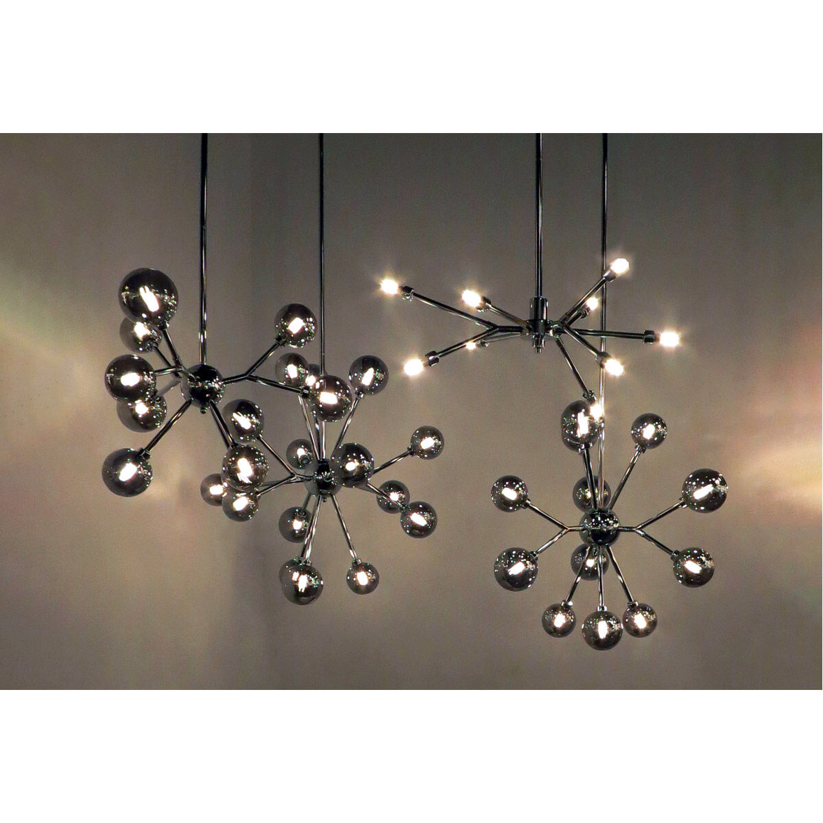 Asteroid LED 31 inch Polished Chrome Multi-Light Pendant Ceiling Light