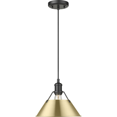 Orwell 1 Light 10 inch Matte Black Pendant Ceiling Light in Brushed Champagne Bronze
