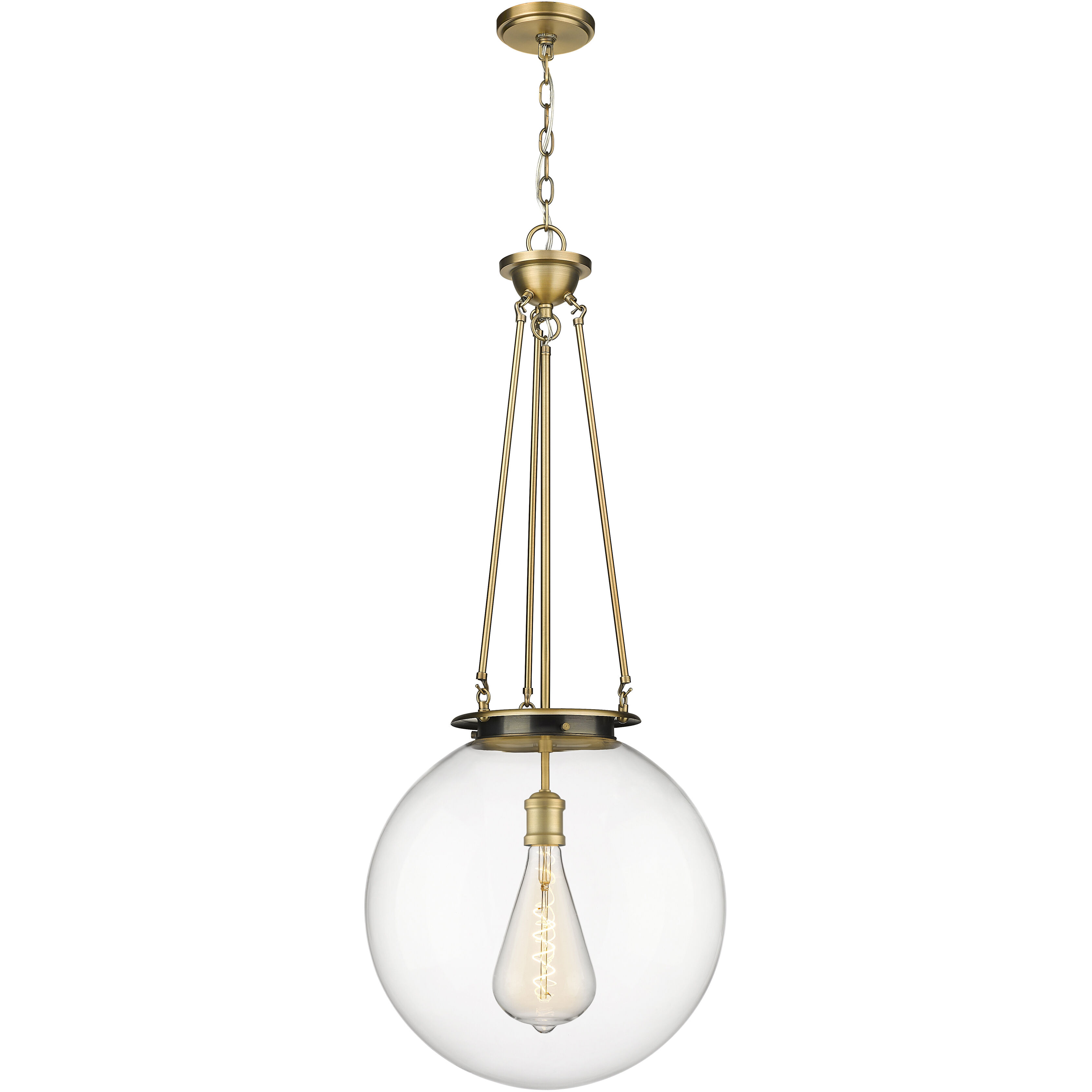 Beacon 1 Light 17.75 inch Brushed Brass Pendant Ceiling Light