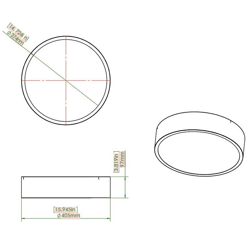 Coronado LED 16 inch Modern Gold Flush Mount Ceiling Light