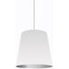 Oversized Drum LED 20 inch White and Silver Pendant Ceiling Light in White/Silver Jewel Tone