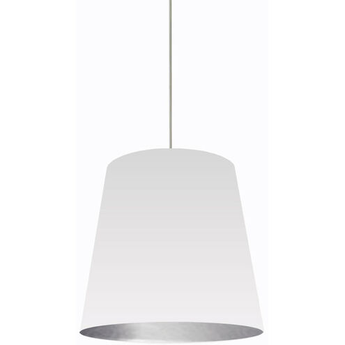 Oversized Drum LED 20 inch White and Silver Pendant Ceiling Light in White/Silver Jewel Tone
