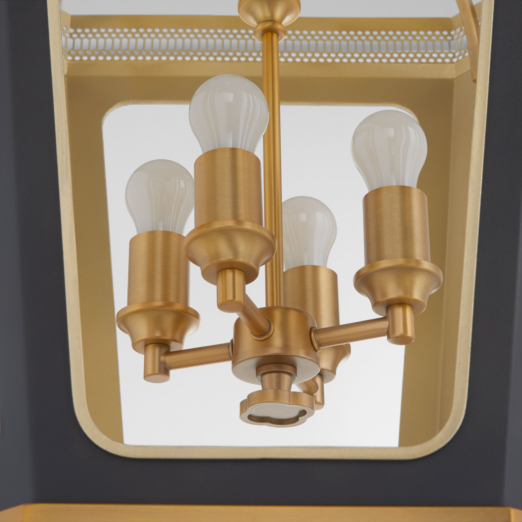 Loire 4 Light 16.5 inch Matte Black and Brushed Brass Pendant Ceiling Light