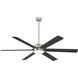 Cairo 65 inch Brushed Nickel Wet with Coal with Coal Blades Smart Indoor/Outdoor Ceiling Fan