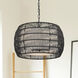 Everly 4 Light 19 inch Matte Black Pendant Ceiling Light in Modern Black Rattan