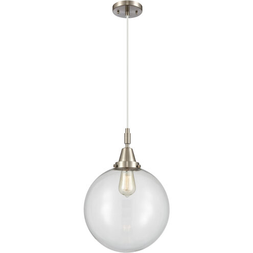 Downtown Urban Beacon 1 Light 12 inch Brushed Satin Nickel Mini Pendant Ceiling Light in Clear