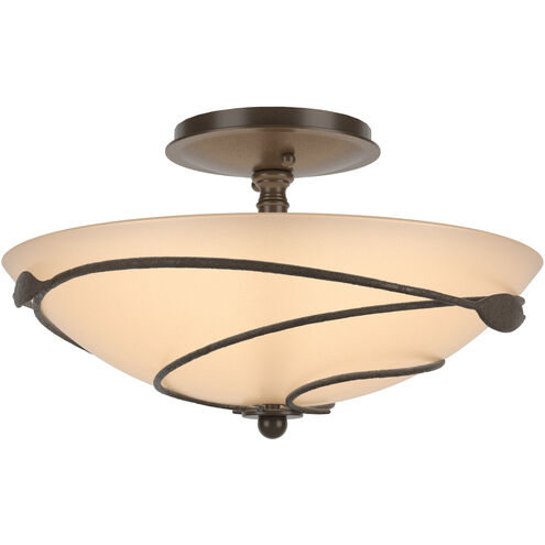 Forged Leaves 2 Light 13.5 inch White Semi-Flush Ceiling Light in Sand