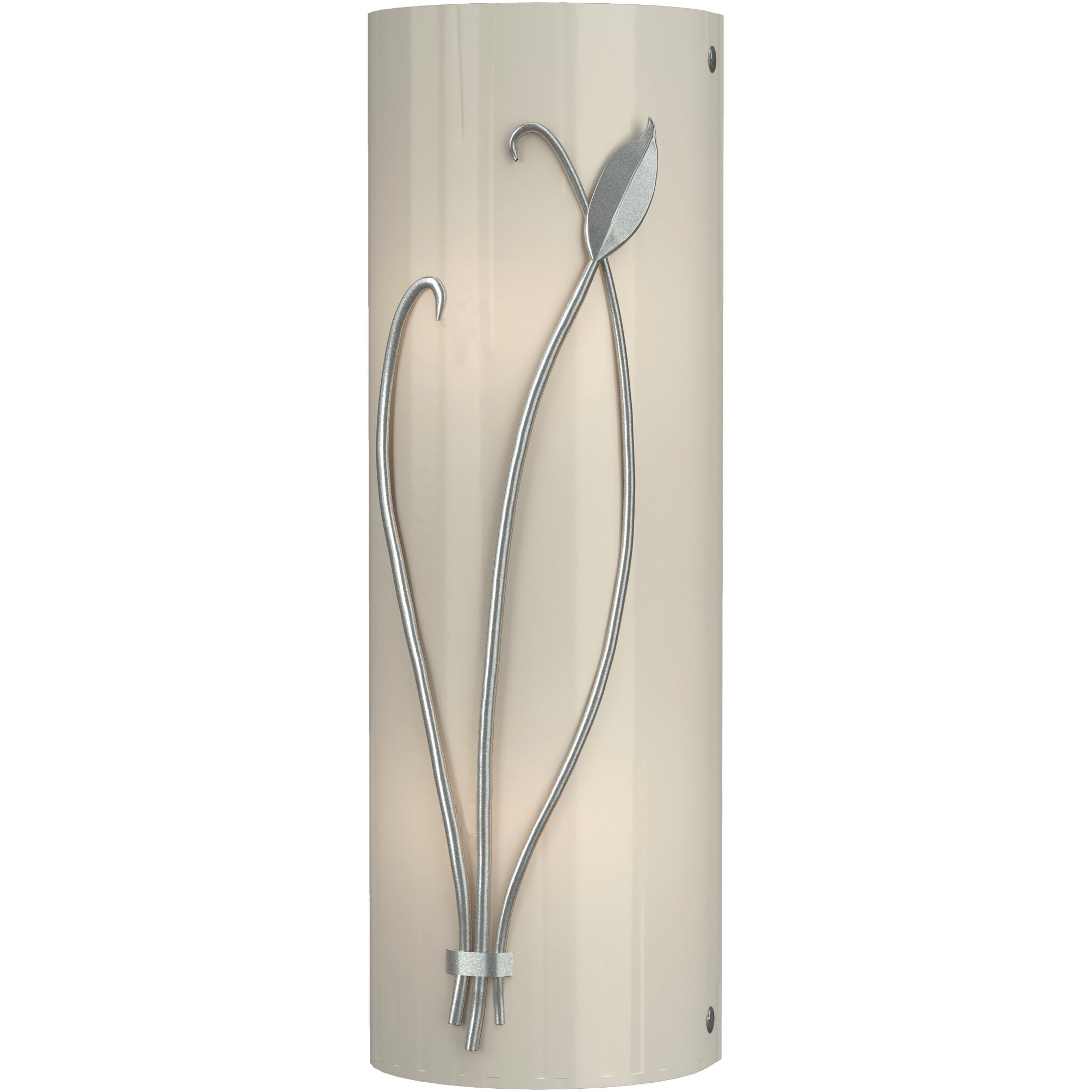 Forged Leaf and Stem 2 Light 5.5 inch Vintage Platinum Sconce Wall Light in Ivory Art